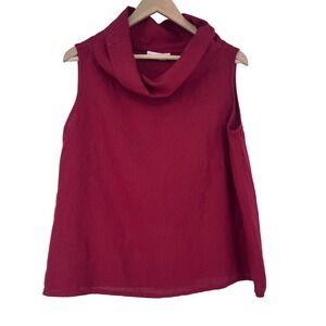 Bryn Walker Sleeveless Cowl Neck Linen Top Size S Lagenlook